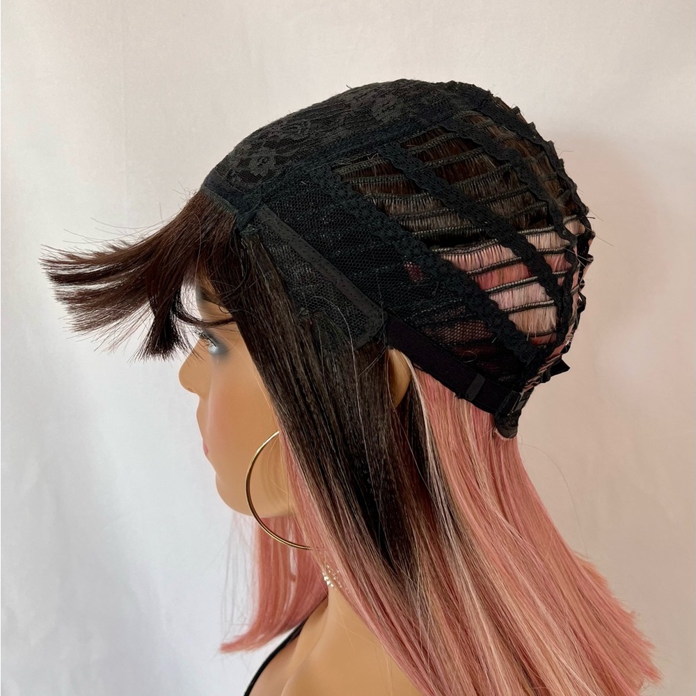 Pretty in Pink is this “Put On & Go” Premium Fibre Wig with Bangs 🎀 - Picture 8 of 11